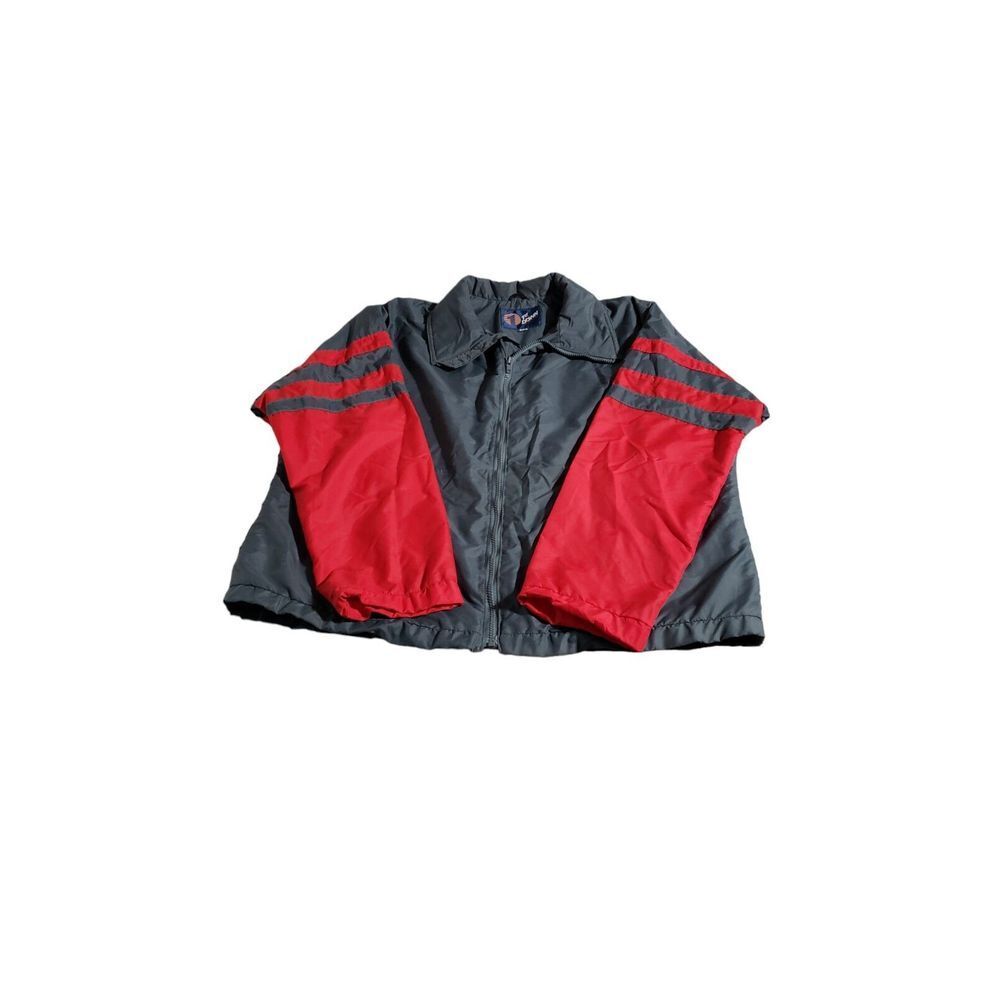 VINTAGE 1st Down Windbreaker Jacket XXL USA Gray/Red
